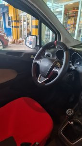 Opel Vectra C Deri Kasa Uyumlu Direksiyon Kılıfı Dikmeli Noktalı-Alkantra Kırmızı Yüzüklü thumbnail 3