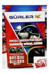 Opel Astra H Uyumlu Dikmeli Direksiyon Kılıfı Alkantra Bej Yüzüklü thumbnail 2