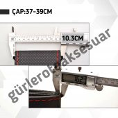 Universal Dikmeli Direksiyon Kılıfı İki Renkli Yüzüklü Kırmızı-Siyah - 3