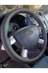 Ford Connect Uyumlu Direksiyon Kılıfı Dikmeli Delikli Mavi Ipli (10,5cm) - 1