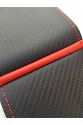 Vw Golf 7 Uyumlu Dikmeli Direksiyon Kılıfı Karbon Desenli Alkantara Kırmızı Yüzüklü - 3