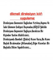 Opel Corsa D Uyumlu Dikmeli Direksiyon Kılıfı İki Renkli Kırmızı-Siyah - 2