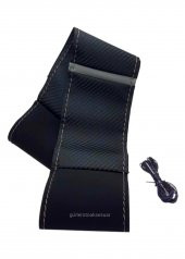 Universal Alcantara dikmeli direksiyon kılıfı karbon alkantra gri yüzüklü - 2
