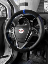 Fiat Palio Uyumlu Direksiyon Kılıfı Alkantra Delikli Mavi Yüzüklü - 1