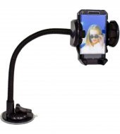 Caruc Oto Telefon Tutucu Spralli Vantuslu Siyah 35CM - 1