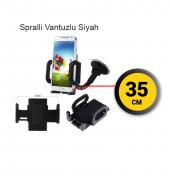 Caruc Oto Telefon Tutucu Spralli Vantuslu Siyah 35CM - 2