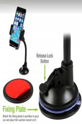 Caruc Oto Telefon Tutucu Spralli Vantuslu Siyah 35CM - 3