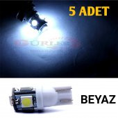 5 ADET T10 Led 12V beyaz renk park plaka tavan ampül ortam aydınlatma - 2