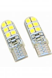 T10 Park Ledi Silikonlu 12v T10 Park Plaka Tavan Led Ampülü 2 Adet Beyaz 8000k thumbnail 3