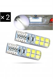 T10 Park Ledi Silikonlu 12v T10 Park Plaka Tavan Led Ampülü 2 Adet Beyaz 8000k thumbnail 1