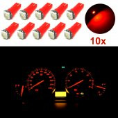 T5 5050 Led Oto Kilometre Kadran Ambians Aydınlatma Ampülü Kırmızı 10 Adet - 1