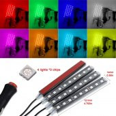 oto ayak altı led iç ortam aydınlatma sese duyarlı uzaktan kumandalı - 4