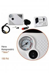 Oto Araç Mini Kompresör Hava Kompresörü 12 V 150 Psı Yassı Lastik Şişirici Taşınabilir - 2