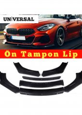 Universal Ön Tampon Eki-Ön Karlık 4 Parça Ön Tampon Lip Siyah Renk - 2