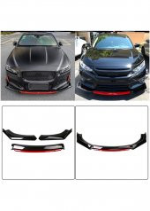 Universal Ön Tampon Eki-Ön Karlık 4 Parça Ön Tampon Kırmızı Dilli thumbnail 1