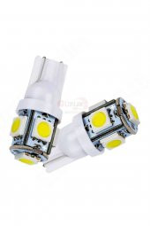 2 Adet T10 Plaka Ledi Dipsiz Soket 5smd Led Beyaz Araç Ampulü thumbnail 1