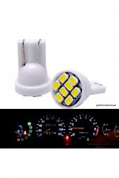2 Adet T10 Plaka Ledi Dipsiz Soket 8smd Led Beyaz Araç Ampulü thumbnail 2