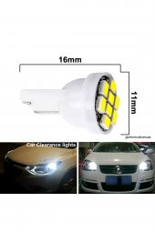 2 Adet T10 Plaka Ledi Dipsiz Soket 8smd Led Beyaz Araç Ampulü thumbnail 3