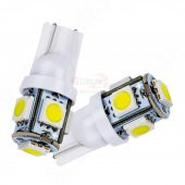 T10 Park Ledi Dipsiz 5 Ledli Led Beyaz Araç Ampulü 5 ADET thumbnail 1