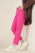 Düz Boyfriend Fuşya Pantolon - 2