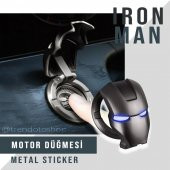 Start Stop Tuşu Kapağı Iron Man Metal Tuş Koruyucu Dekoratif Kapak - 1