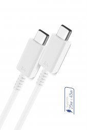 S5 45 Watt Hızlı Şarj Destekli 5A İki Ucu Type-C Şarj ve Veri Aktarma Kablosu Orjinal Dayanıklı - 2