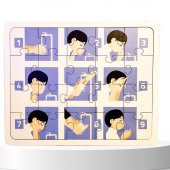 Moon Beavers İslamı Öğreniyorum Puzzle Serisi - Erkek Abdest 83017,İslami Eğitici Öğretici Ahşap Oyuncak - 1