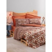 Cotton Box Ethnic Çift Kişilik Nevresim Takımı Belize Kahve - 1