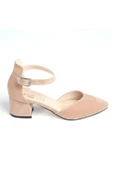 Moda Ayakkabı 0486 Süet Vizon Kadın 5Cm Topuklu Ayakkabı - 11
