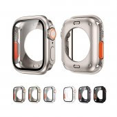 BİNANO APPLE WATCH 44MM ULTRA DÖNÜŞTÜRÜCÜ BEYAZ KASA VE EKRAN KORUYUCU - 2