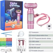 Andonstar AD012 Çocuklar İçin Taşınabilir Mikroskop Kiti Pembe - 4