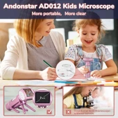 Andonstar AD012 Çocuklar İçin Taşınabilir Mikroskop Kiti Pembe - 2