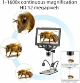 Koolertron 12MP 1600X Büyütme 9 Inc LCD Dijital Mikroskop - 2