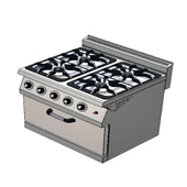 CSA Karacasan 80 cm 700 Seri Set Üstü 4+1 Fırın Tüplü Kuzine (80x70x85Cm) - 1