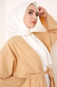 Selvi Boylum Al Yazmalım Beyaz Tülbent - 4