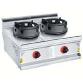 CSA Karacasan 900 Seri Set Üstü 80 cm 2 Gözlü Tüplü Wok Ocak - 1