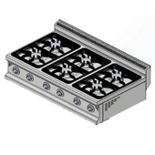 CSA Karacasan 900 Seri Set Üstü 120 cm 6 Gözlü Tüplü Ocak 120x90x30cm - 1