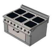 CSA Karacasan 900 Seri Dolaplı 120 cm 6 Gözlü Elektrikli Ocaklı Kuzine (120x90x85Cm) - 1