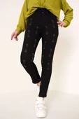 Taşlı Dar Paça Jean Pantolon Siyah - 1