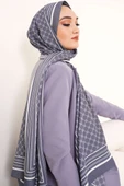Dijital Baskılı Medine Şal Füme thumbnail 3