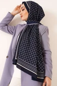 Dijital Baskılı Medine Şal Lacivert thumbnail 2