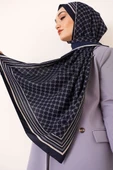 Dijital Baskılı Medine Şal Lacivert thumbnail 1