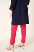 Çift Düğmeli Havuç Pantolon Fuşya thumbnail 3