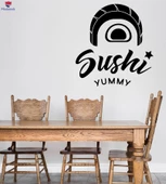 Duvar Dekorasyon Cam Sticker Suşi Rolls Tat Dekor Restoran Cafe Japon Mutfağı Benzersiz Hediyelik - 1