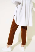 Düz Boyfriend Kahve Beyaz Pantolon thumbnail 3