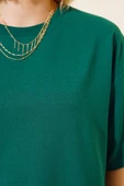 Basic Oversize Tshirt Zümrüt Yeşil - 4