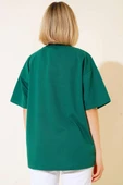 Basic Oversize Tshirt Zümrüt Yeşil - 3