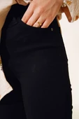 Yüksek Bel Dar Paça Pantolon Siyah thumbnail 4