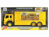 Sürtmeli Sesli ve Işıklı İş Makinesi Taşıyıcı Sarı Tır - 1