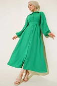 Bebe Yaka Düğmeli Elbise Benetton - 1